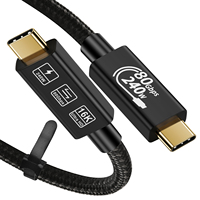 CABLEDECONN 80Gbps Thunderbolt 5 Cable with up to 120Gbps Bandwidth Amplification and 240W Charging Power