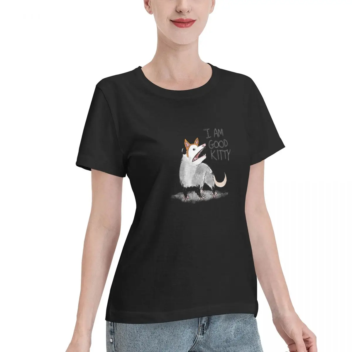 Limited Offer I AM GOOD KITTY Design Women's T-shirt Ootd Slim Friendly Top