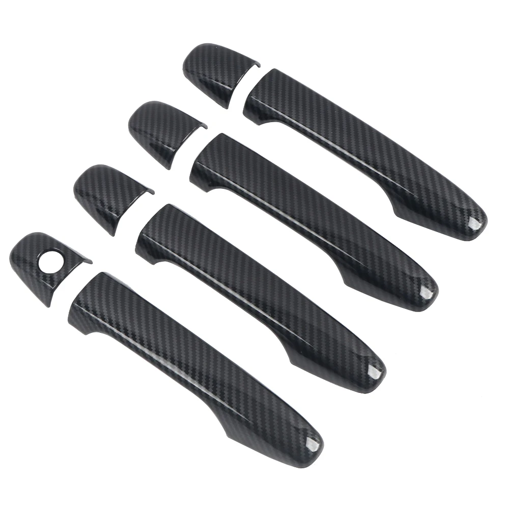 QUANZHEN Fit For Subaru WRX / WRX STi / Levorg 2015-2019 Car Accessories ABS Carbon Car Door Handle Bowl Cover Trim 8pcs