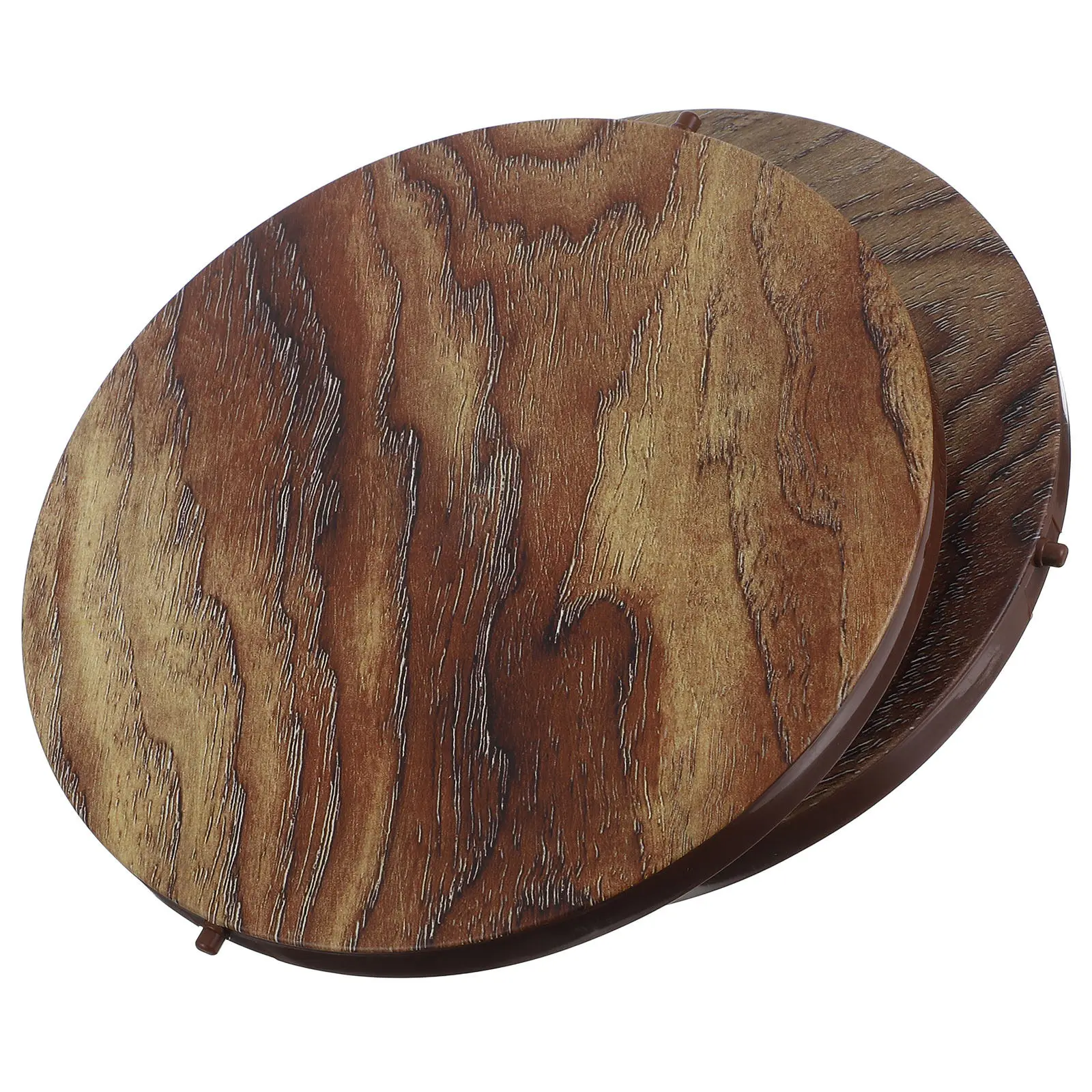 2Pcs Stylish Woodgrain Texture Trash Can Lid Replacement for Domestic Hotel Use Easy Clean Plastic Garbage Bin Cover Flip Design