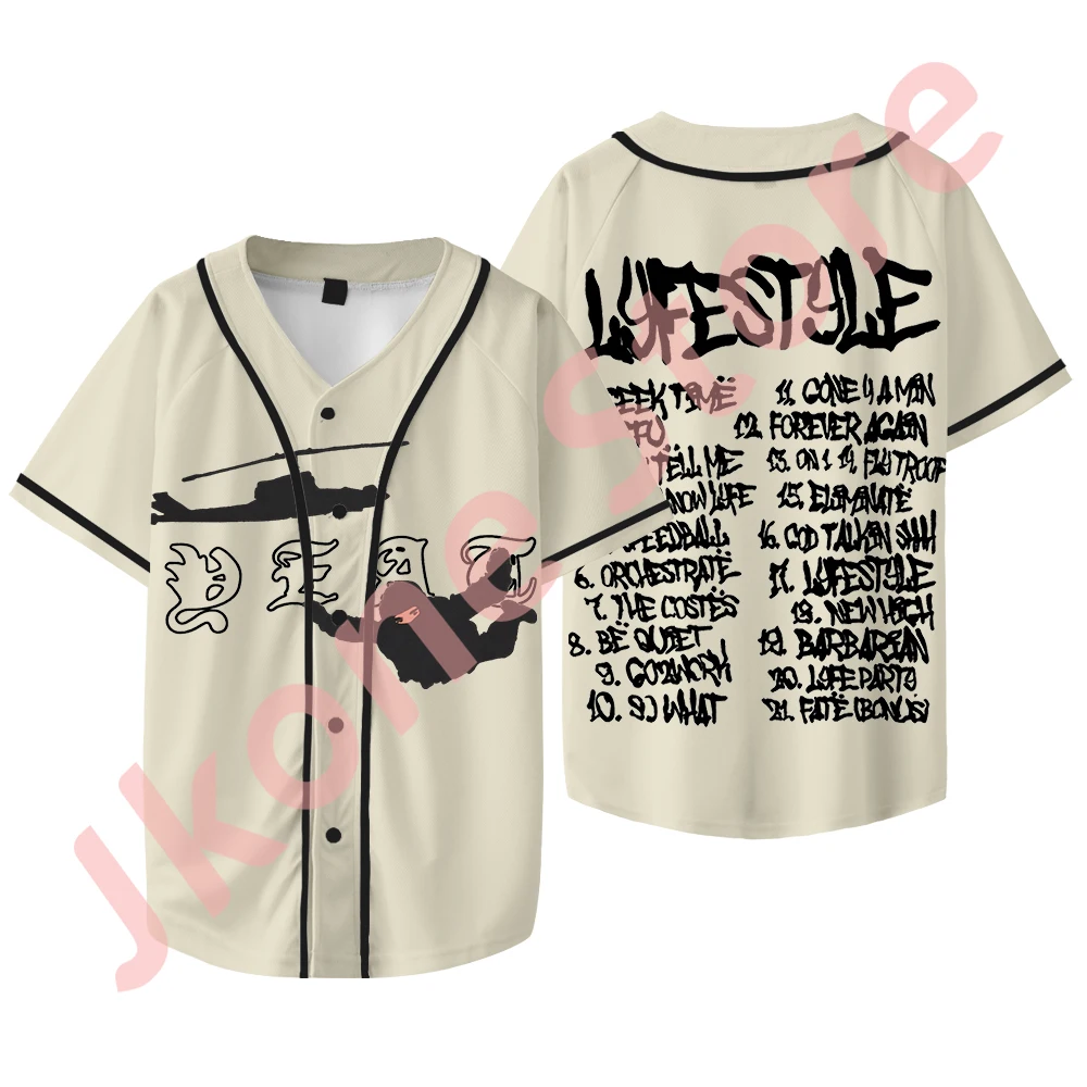 

Yeat Lyfestyle Tracklist Merch Бейсбольная куртка Футболка Косплей Женская Мужская мода Хип-хоп Футболки с короткими рукавами