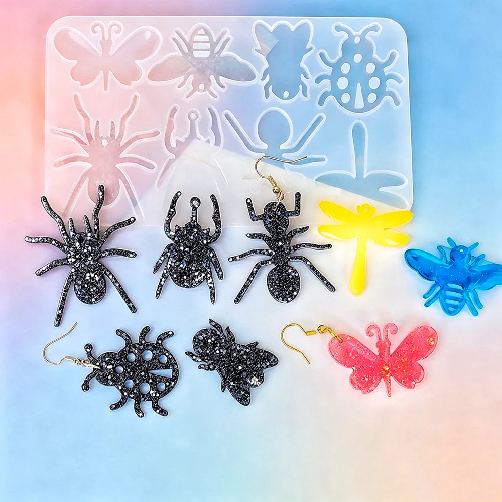 SNASAN Ocean Theme Silicone Mold for Earrings Pendant Insect Sea Snail Shell Dolphin Boat Anchor Tag Pendant Jewelry Accessory