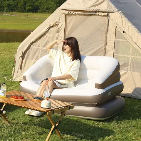 TXZ 야외 캠핑 풍선 매트리스 리클라이너 휴대용 접이식 에어 침대 Sunkey 대형 게으른 풍선 소파 캠핑 장비
