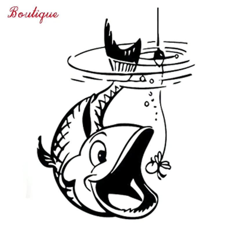

30cm Cover scratch fun fishing silhouette car sticker waterproof car motorcycle exterior accessories label PVC