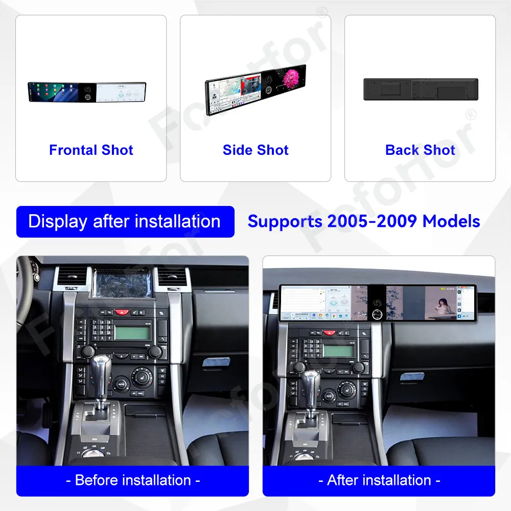 

Двухэкранный (12.3 дюйма) автомобильный радиоприемник с CarPlay и Android 13 для Land Rover Range Rover Sport 2005-2009, GPS-навигация, мультимедийный плеер, стереосистема