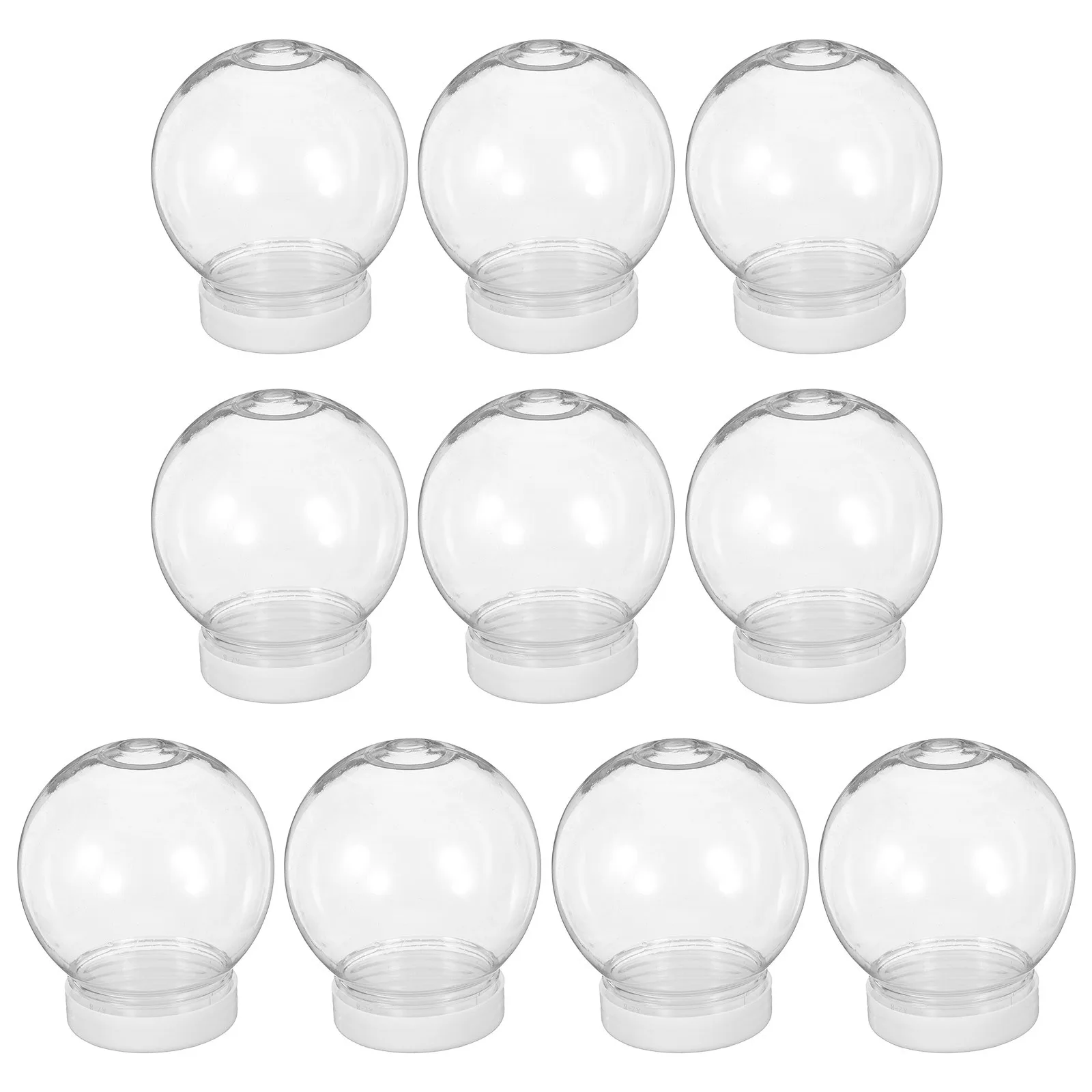 

10Pcs 8cm DIY Clear Snow Globes Screw-Off Caps for Christmas Crafts Keepsake Display Clear Plastic Globes for Crafts
