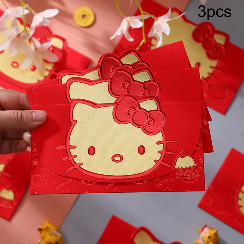 Sanrio 2025 Chinese Snake Year Red Envelopes Hello Kitty Spring Festival Red Packet Traditional Lucky Money Pocket New Year Gift