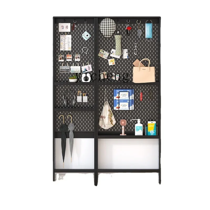 ZZc Solid Wood Ultra-Thin Wire-Wrap Board Storage Rack Small Apartment Living Room Bathroom Entrance Narrow Storage Cabinet