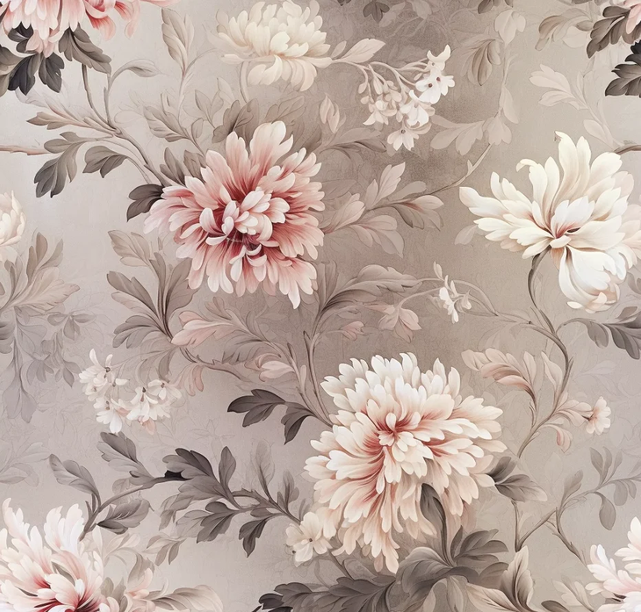 Custom size mural fashion pink purple flower wallpaper home decoration paper Garden flower decorative painting 3d wallpaper