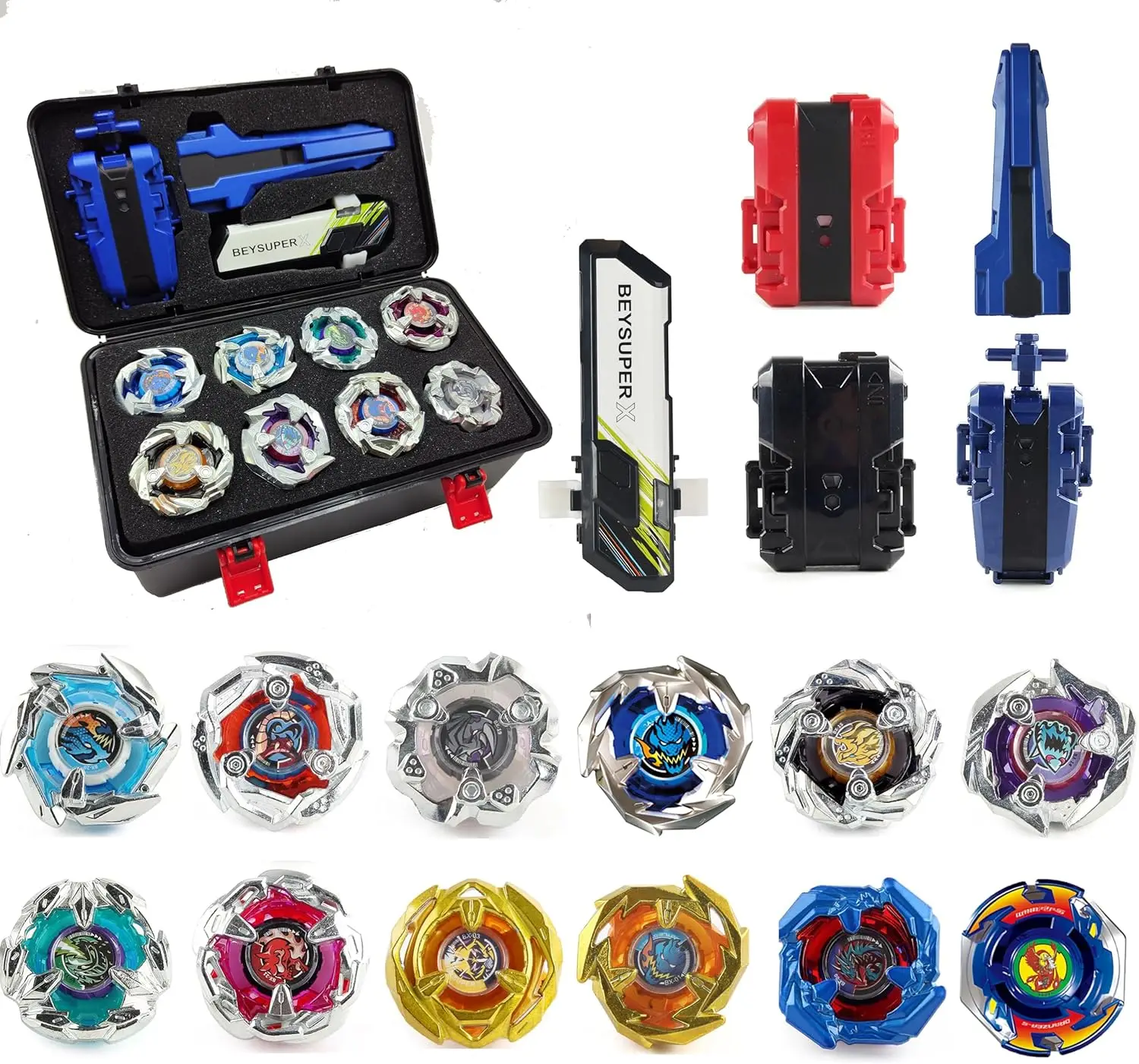 Battling Top Burst Gyro Toy Set for Boys Ages 6-12, Combat Game with 12 Spinning Tops & 2 Launchers