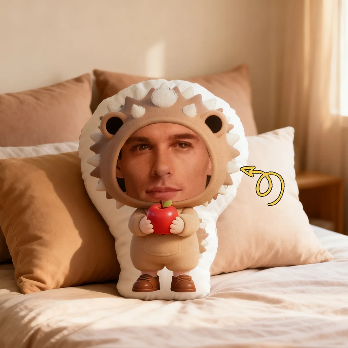 Gepersonaliseerde leuke gezichtskussen - Aangepaste foto dubbelzijdig bedrukking, Egel, ideaal cadeau voor verjaardag, Thanksgiving, Kerstmis, Geschikt voor moeder, Uniek en ademend, Geschikt voor haar, hem, het, vriendin, vader, moeder, familie, vrienden, jubileum, verjaardag, Valentijapon, Valentijnsdag, feestdag, feestdag, feestdag, feestdag, feestdag, feestdag, feestdag, feestdag, feestdag, slaapkamer, feestdag, feestdag, slaapkamer, slaapkamer, feestdag, slaapkamer, slaapkamer, sl