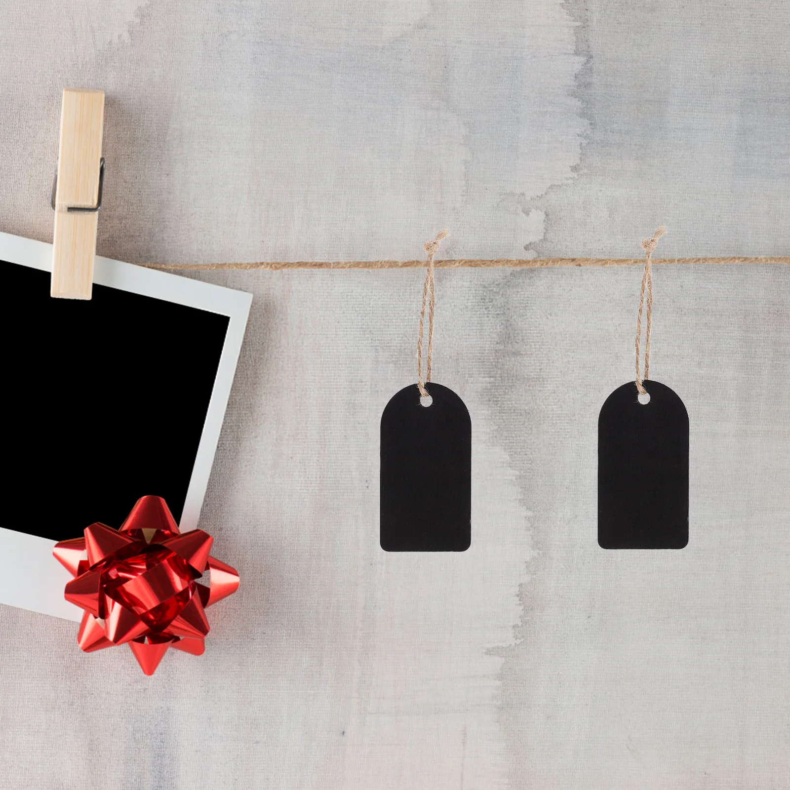 

50Sets Mini Blackboard Hanging Tags Double-Sided Writable Wooden Chalkboard Labels Price Tags Store Display Sale Labels