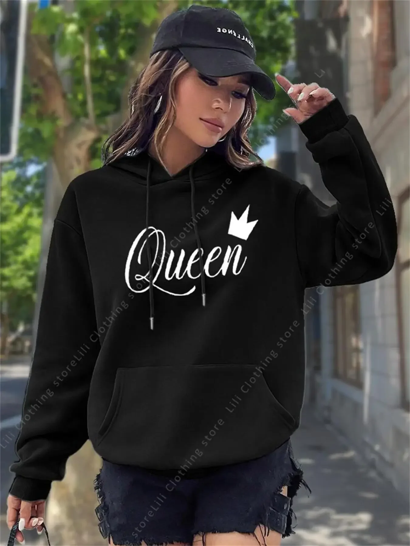 2026 New Hot Selling Hoodies for Women Tops Fashion Aesthetic Sweatshirt Y2k Street Clothing Pink Black Pullover Woman Hoodies