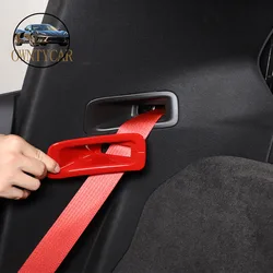 ABS Red For Chevrolet Corvette C8 Z51 Z06 2020-2023 Car Safety Belt Seat Decorative Cover Sticker Frame Trim Car Accessories