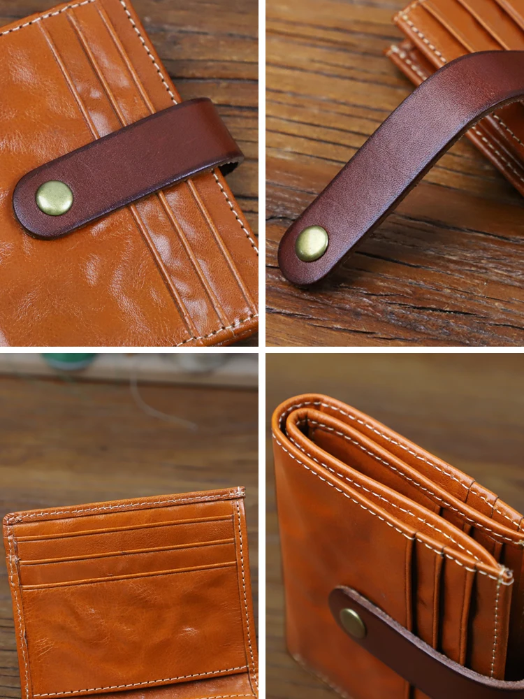 genuine-leather-women's-small-card-bag-mini-portable-head-layer-cowhide-large-capacity-multi-card-change-ultra-thin-short-wallet