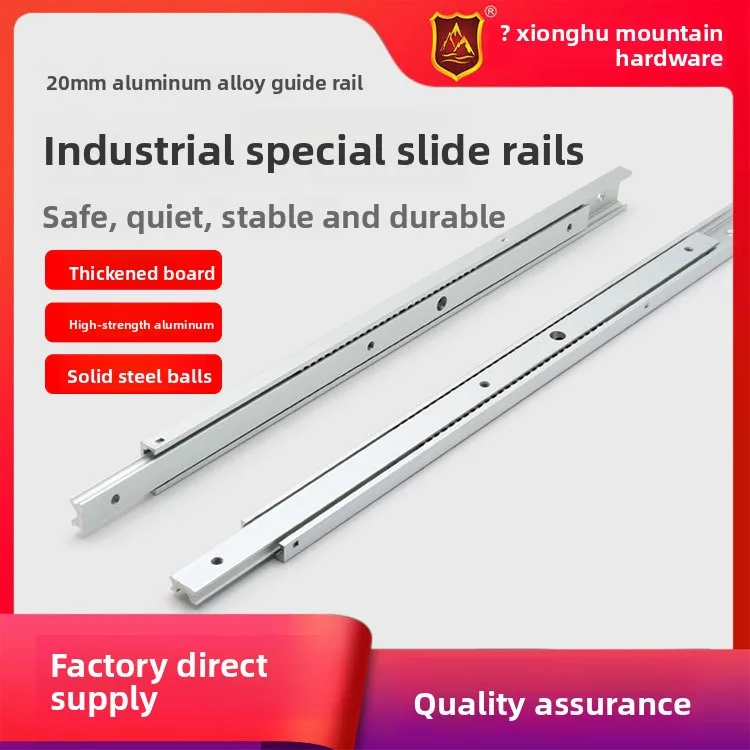 Compact Mm Aluminum Two Section Drawer Slide Rail Anodized Linear Guide Single Piece Furniture Hardware Smooth Cabinet Jewelry