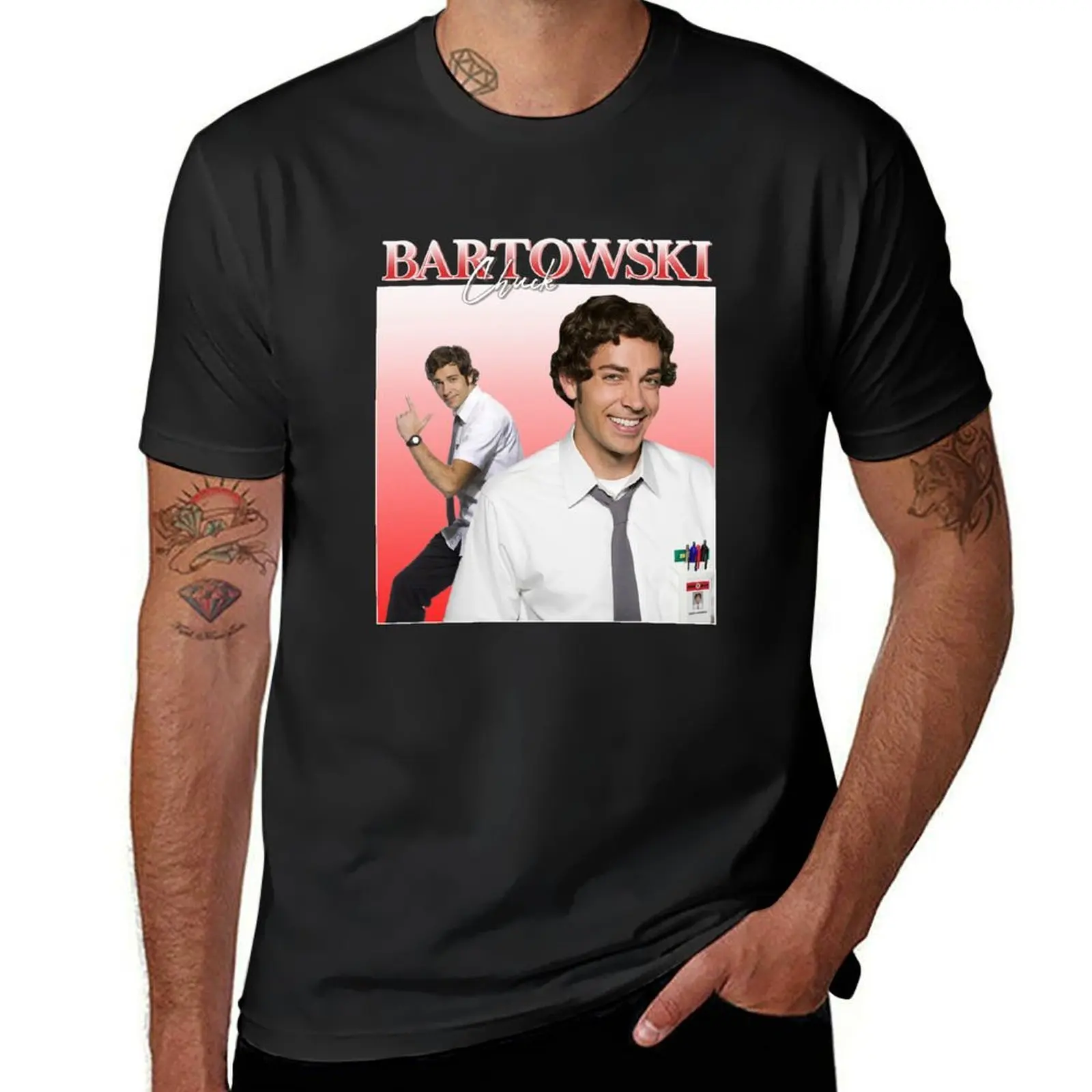 Chuck Bartowski Vintage/Retro Design T-Shirt graphics animal prinfor boys plus sizes blanks Men's t-shirt