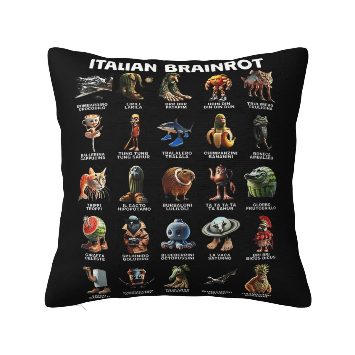 Italian Brain Rot Italian Brainrot Pillowcase Soft Polyester Cushion Cover Decor Pillow Case Cover Home Dropshipping 40*40cm