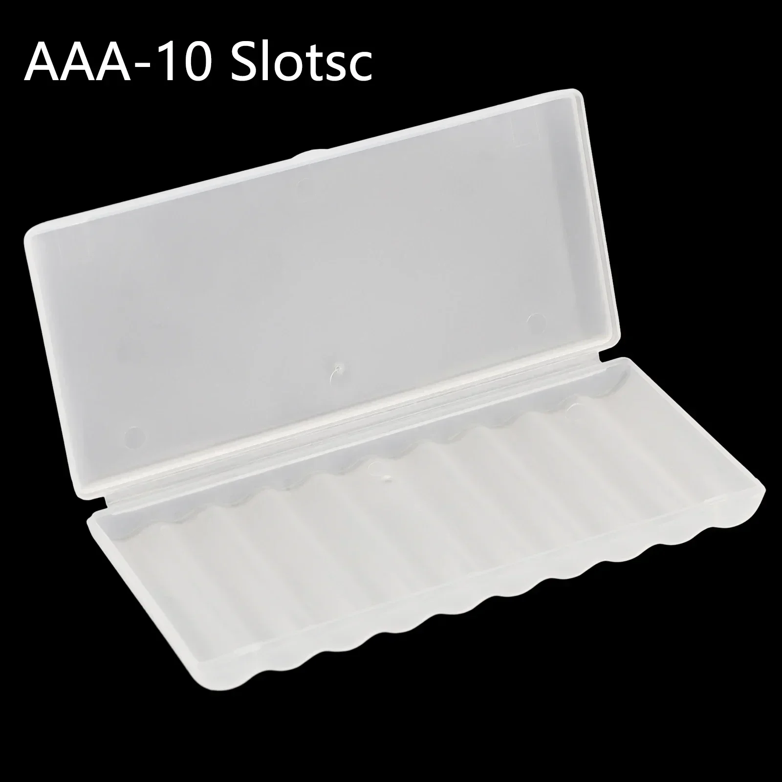 Caja de almacenamiento de batería de plástico transparente con 10 ranuras, contenedor duro, soporte para AAA/AA/accesorios organizadores de batería