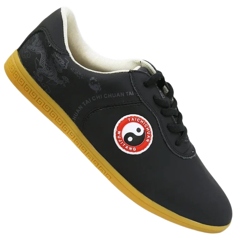 Genuine Leather Kung Fu Tai Chi Shoes Martial Art Shoes Sneakers Soft Cowhide Wear Resistant Free Flexible Sole Men Women 2022