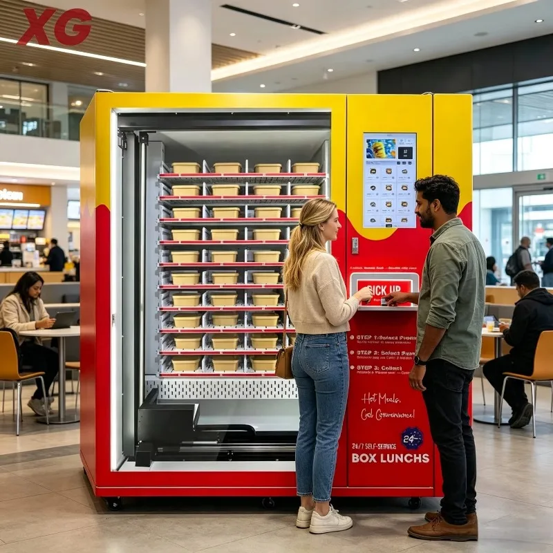 FL 24/7 Smart Heating Box Lunch Vending Machine | 4G LTE Remote Manage | Nayax Payment | Touchscreen Hot Meal Kiosk