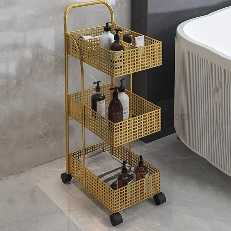 Utility Bathroom Cabinets Trolley Storage Bookcase Metal Basket Kitchen Trolley Wine Grocery Archivadores Restaurant Furiture