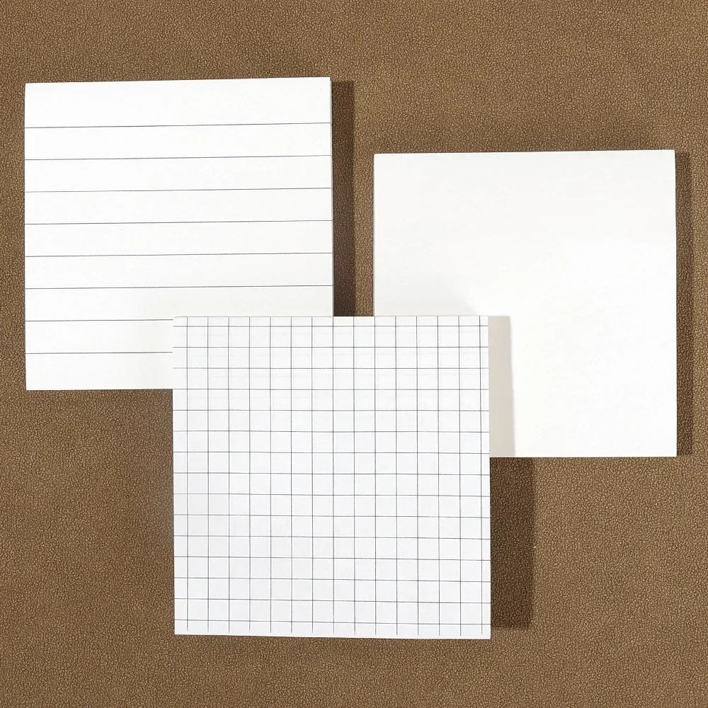 80 folhas/pc bloco de notas de papel kraft postado cáqui/branco notas pegajosas marcador almofadas de escrita material de papelaria escolar de