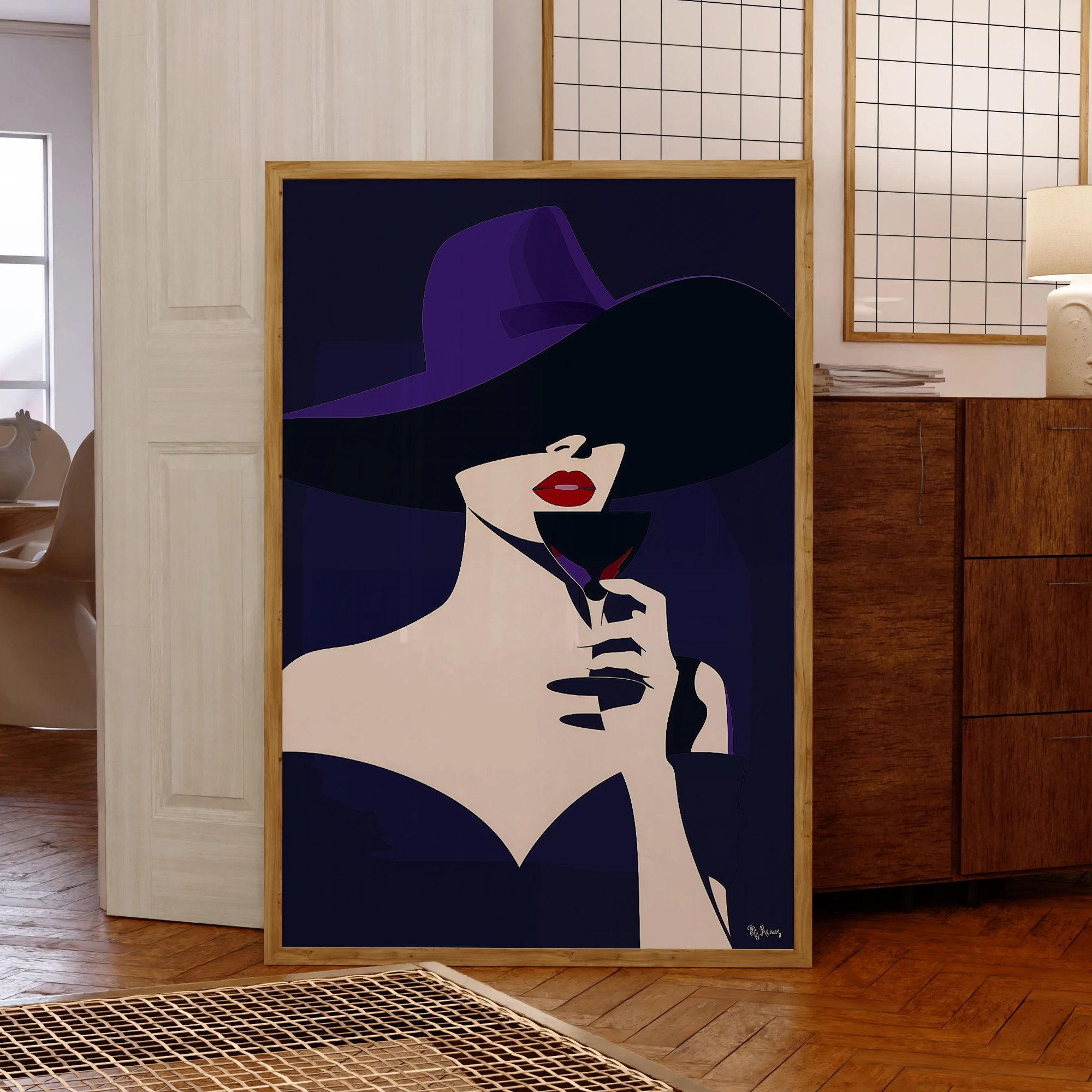Moderne Abstraktion minimalist ische Vintage Poster Bratsche Dame Kunst Leinwand Malerei Bild druck für Wohnzimmer Wand kunst Wohnkultur