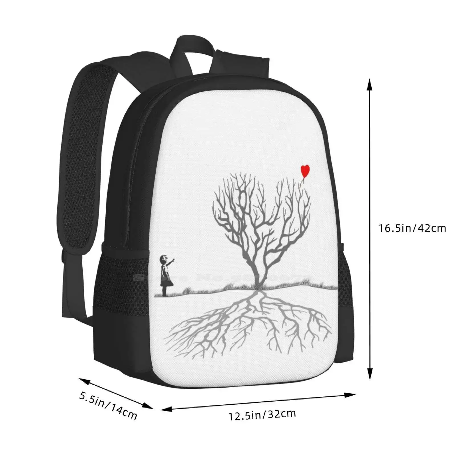 Banksy Heart Tree Backpack For Student School Laptop Travel Bag Steve Popular Uni Cheap Pinhead Reference New 2011 Banksey