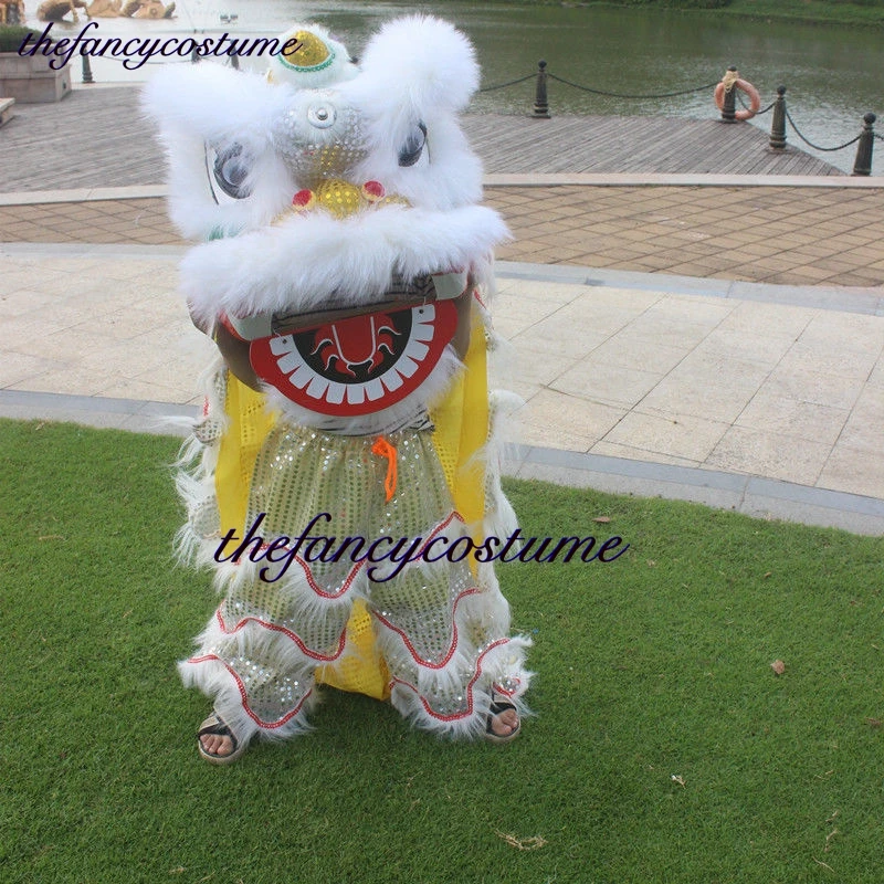 Premium Blinking Eyes Chinese Traditional Culture Lion Dance Puppet Mascot Costume For Kid Outfit Dress Carnival Festival