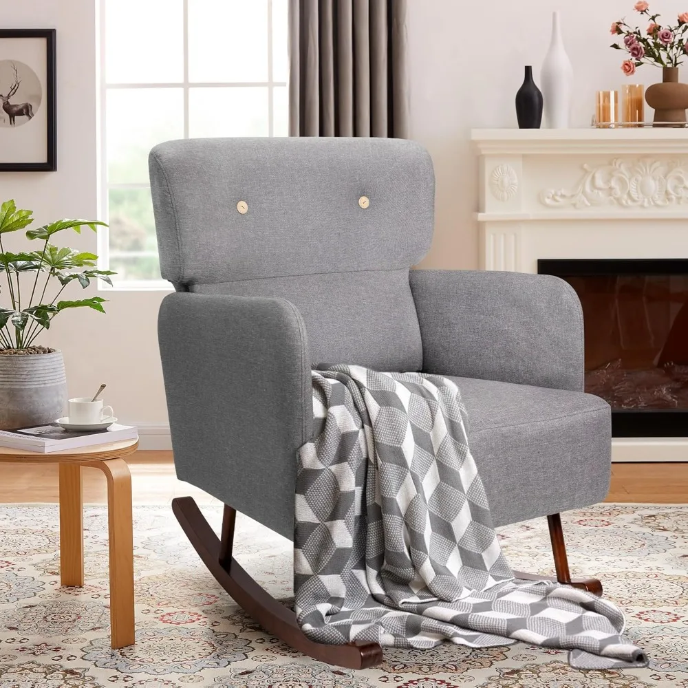 كرسي هزاز من القماش، كرسي هزاز للحضانة في الأماكن المغلقة لغرفة المعيشة، كرسي هزاز شراعية حديث #6