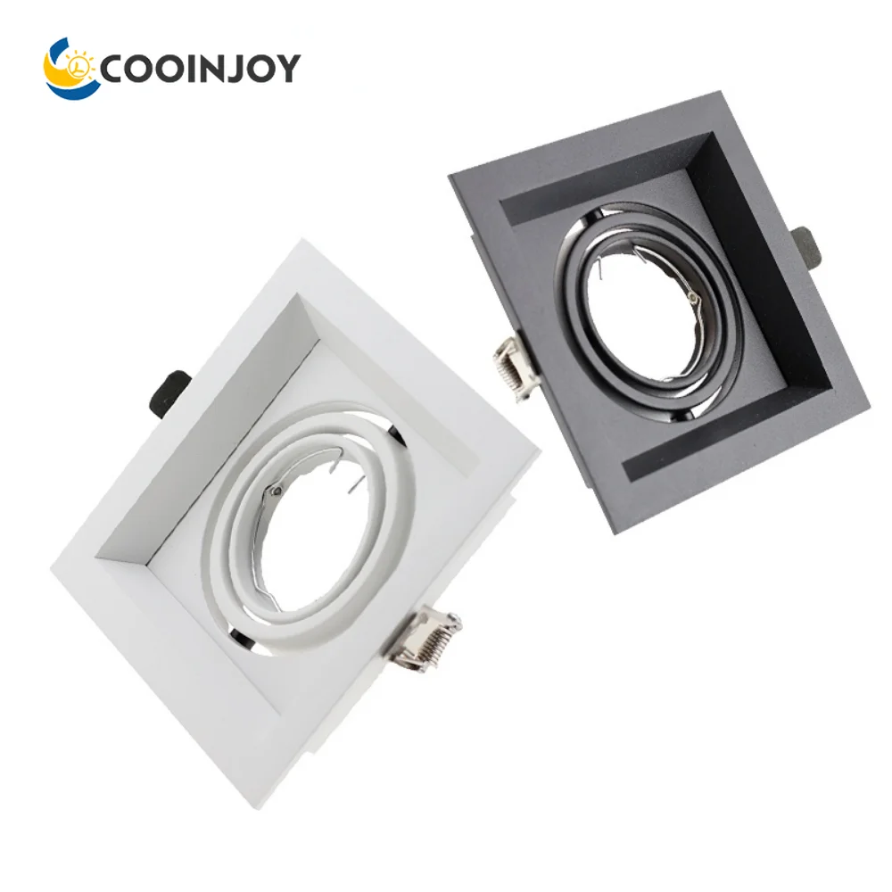 

Square Aluminum Recessed LED Ceiling Downlight Frame Bracket MR16 GU10 Fitting Housingfixture for Spot Light 105mm 110mm