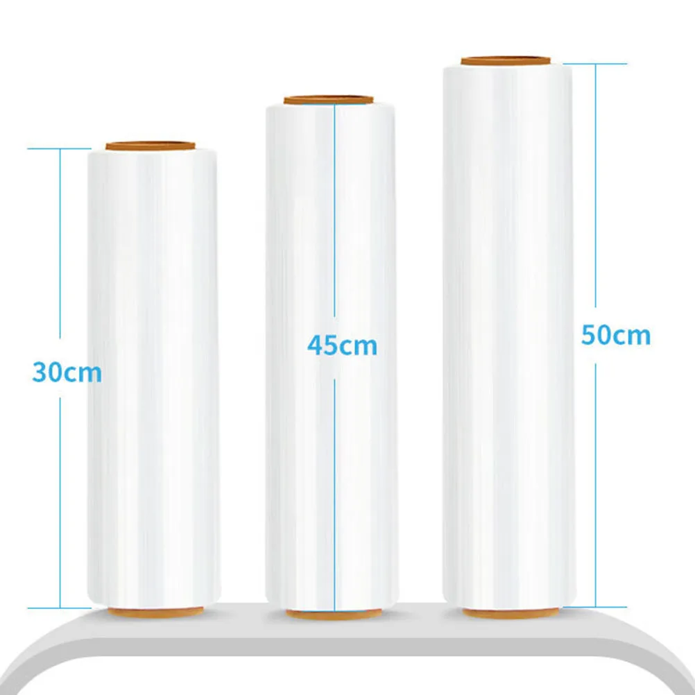 1 لفة 160 متر فيلم تمتد شفاف ذاتية اللصق مقاومة للاهتراء التفاف لتحريك تخزين التعبئة الثقيلة البليت التفاف