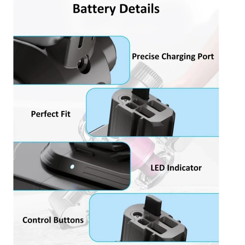 Rechargeable 25.2V 6.0Ah Click-in Battery Pack for Dyson V11 SV15 SV16 SV17 SV22 SV28  Handheld Vacuum Cleaner Replacement Parts - view 4