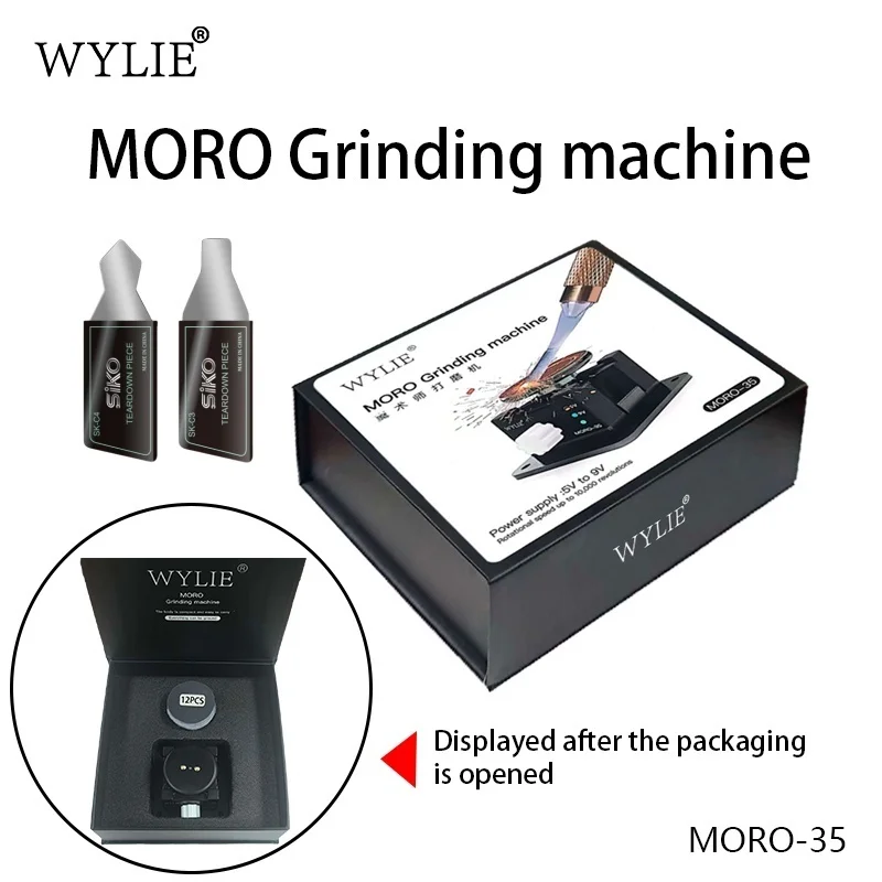 WYLIE MORO Grinder Polisher Machine Portable Electric Sharpening Tool for Blade Scissors Wood Metal Polishing with Speed Control