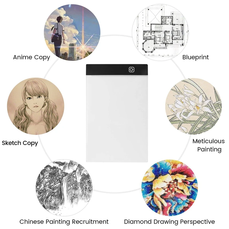 Трехуровневая светодиодная подсветка с регулируемой яркостью, планшет, инструменты, аксессуары, защита глаз с алмазной вышивкой, размер А5