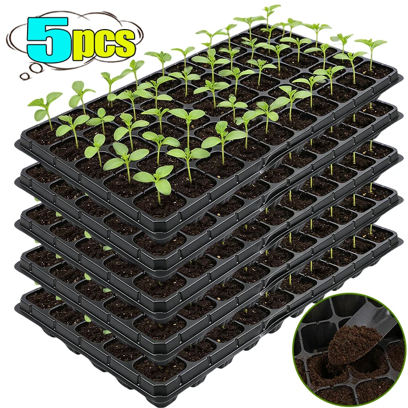 Plant Nursery Tray Multi Hole Seed Starter Pots with Drainage Seedling Grow Containers for Vegetables Flowers Succulents Indoor