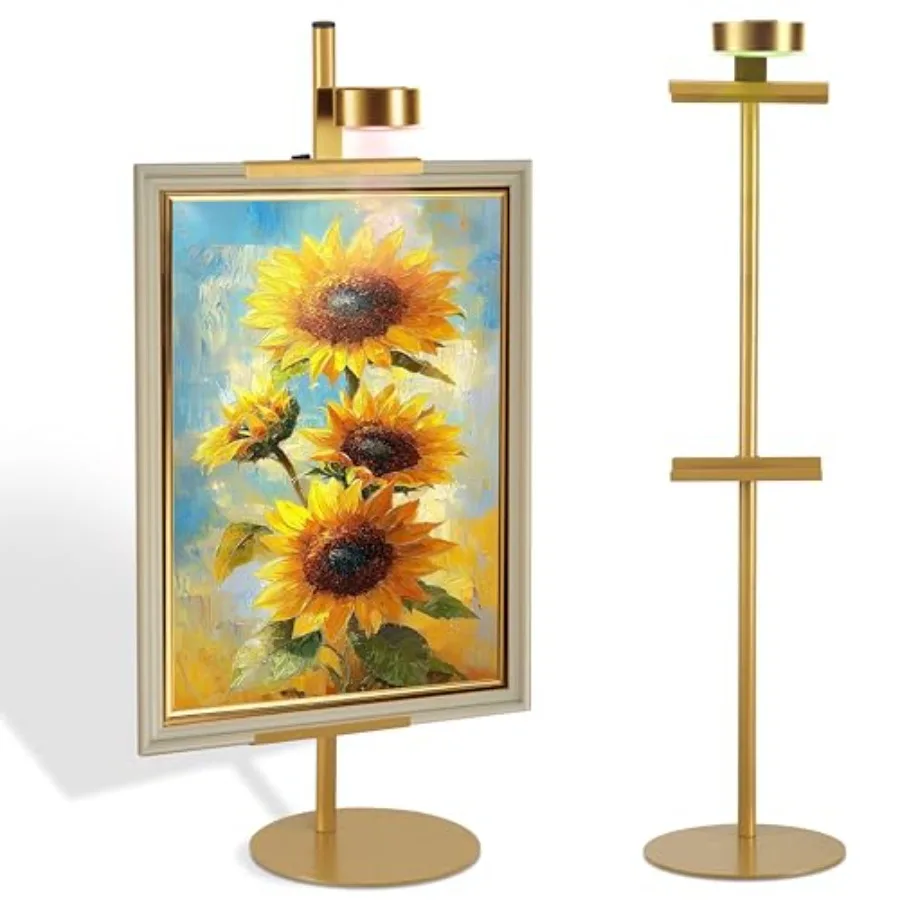 

Adjustable Desktop Photo Frame Stand with Magnetic Wall Painting Light Holds Picture Frames up to with Rechargeable Battery Met