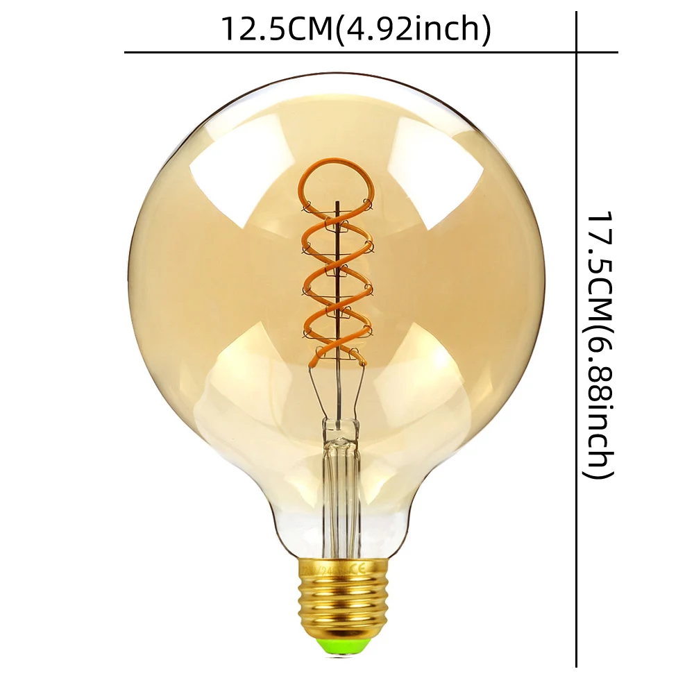 TIANFAN Classic Edsion Bulb Big Led Bulb PS35 G125 4W Dimmable Spiral Filament 110V 220V E26 E27 Specialty Decorative Light Bulb