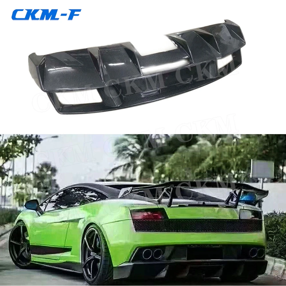 Carbon Fiber Car Rear Lip Spoiler Diffuser for Lamborghini LP550 LP560 LP570 2008-2014 FRP Rear Bumper Extension Body Kits