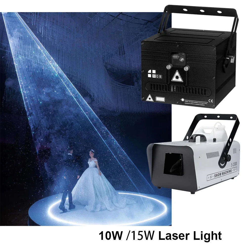 10W 15W 20W  RGB Full Color Laser Lamp 3D Projector Dj Disco Party Stage Christmas Show Beam Wedding First Dance Event Concert