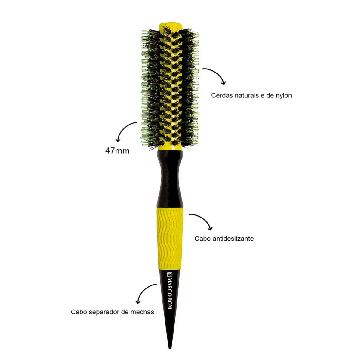 Professional Hair Brush With Boar Bristle Premium 47mm