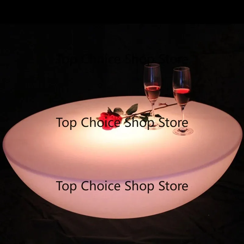 LED Illuminated Furniture, LED Bar Table, D66*H22cm, Coffee Table, Li Battery Rechargeable, Waterproof IP65, Party Event,1PC