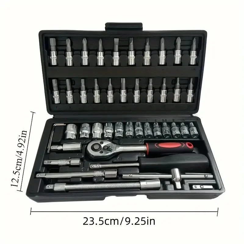 46pcs Set Socket Wrench Automotive Maintenance Tools Ratchet Wrench Combination Motorcycle Repair Kit