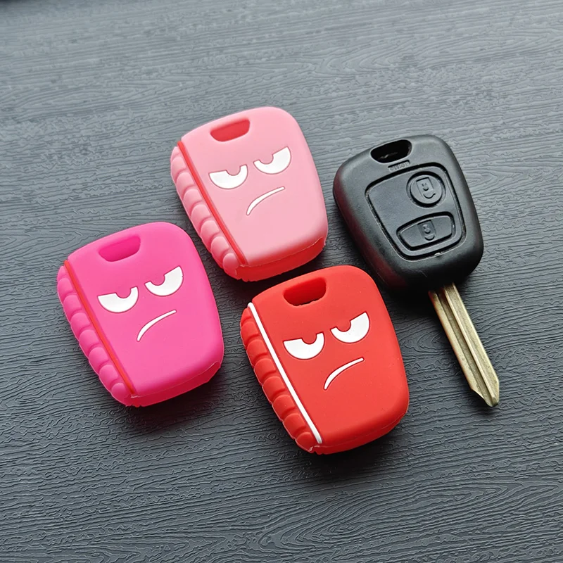 Silicone Car Key FOB Cover Case Cap Set for Toyota AYGO For Citroen C1 C2 C3 Saxo for Peugeot 107 206 307 207 407 Remote Skin