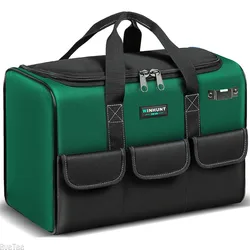 New Square Tool Bag with 30% More Capacity Waterproof Multi Pockets Tool Organizer Tool Pouch for Electrician Tools