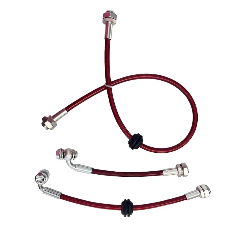 Motorcycle/Automobile Hydraulic Brake Hose Reinforced Clutch Oil Line M10x1 Convex  AN3Red Disc Brake Line Hose Cars Spare Parts