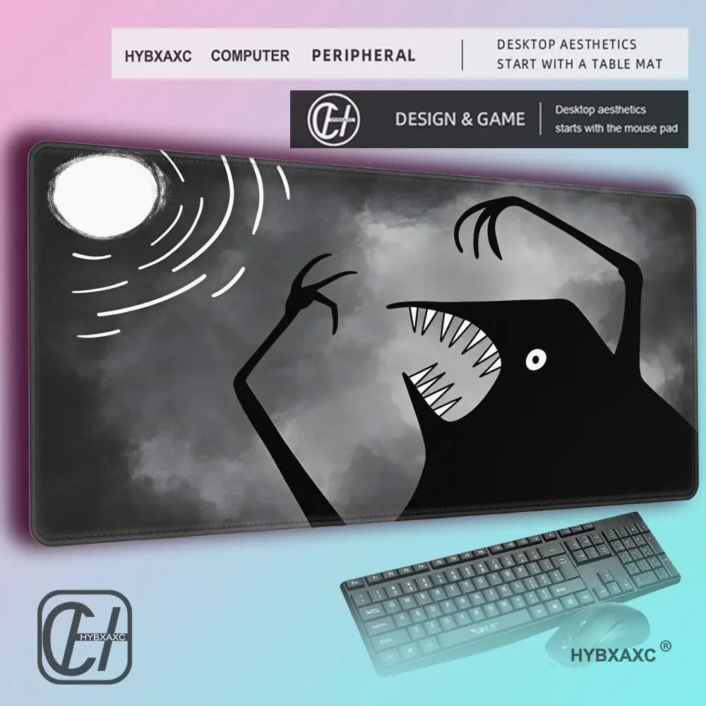 HYBXAXC PREMIUM MOUSE PAD Non-Slip Monster Moon Quirky Whimsical Crescent Gothic Birthday Housewarming Horror Goth Punk Gifts