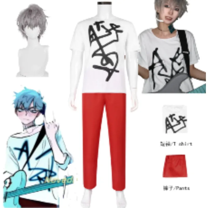 

Round 7 Till Luka Cosplay Costume Alien Stage ALNST Blink Gone Full Stage Set Top Trouser Bowtie with Belt for Men Halloween