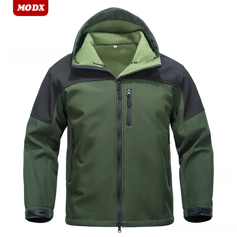 Soft Shell Autumn Wear-resistant Jacket American Multi-pocket Loose Hooded Training Suit Outdoor Skiing Mountaineering Suit